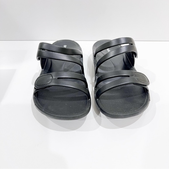 Style & Co Jessaa Black EVA Double Band Slide Sandals Adjustable Strap 9 NEW - Picture 2 of 10
